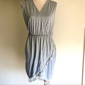 Acesnug gray layered slit dress